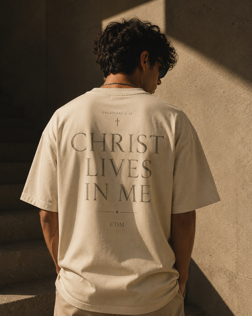 QAREEB Oversized Tee — Cream