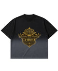 Black Ombré Wash Boxy Fit T-shirt Front Design